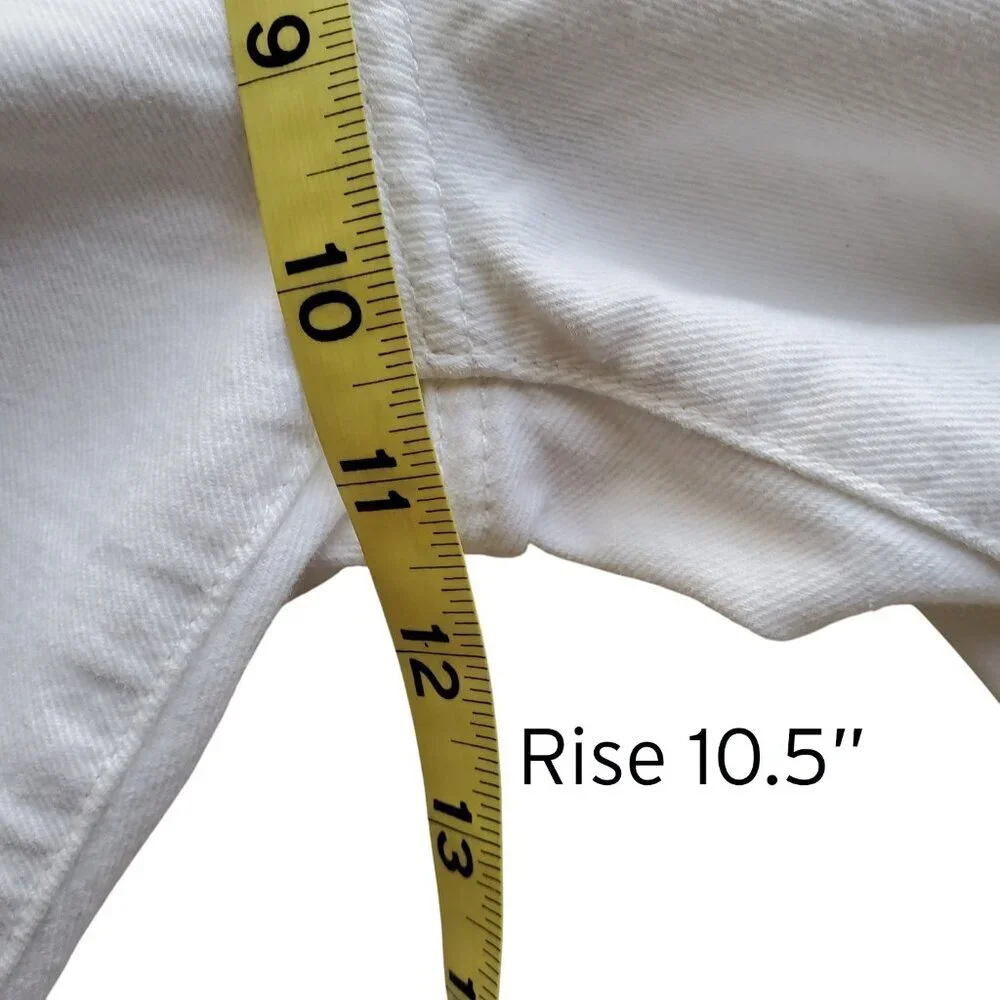 7 for All Mankind Peggi  High Rise Tapered Straight Leg Jeans White Size 29